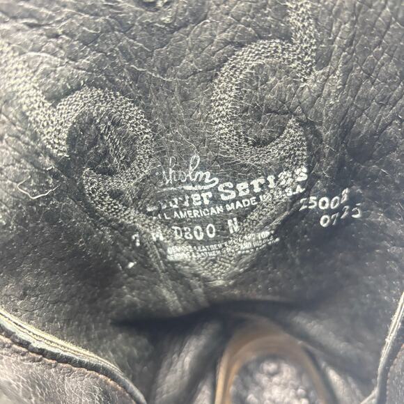 J. Chisholm Smooth Black Leather Western Boots Women's 7M Y2K Boho Vintage - Picture 8 of 16